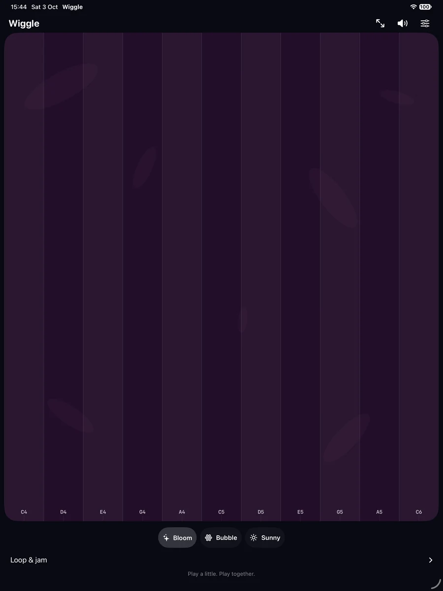 Wiggle running in the native iPad simulator